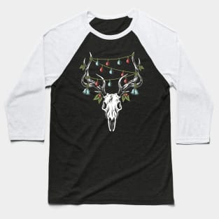 Christmas Reindeer Skull Decorations Baseball T-Shirt